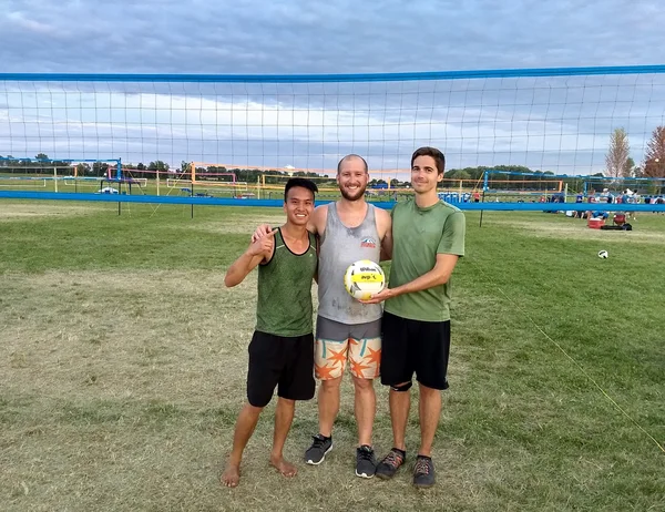 Kyle with men's triples team at Waupaca Boatride